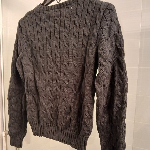 Ralph Lauren Sport Cable Knit Sweater Woman Black - Picture 4 of 8